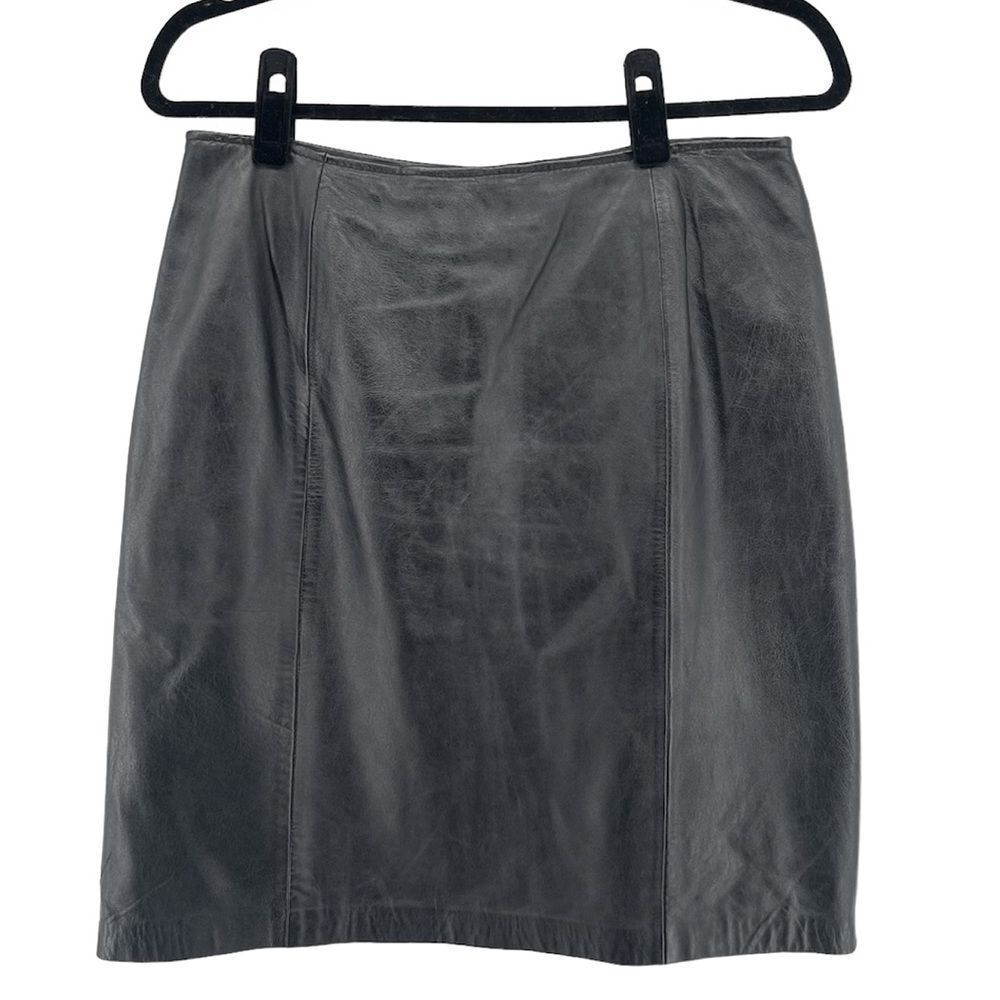 Croft & Barrow Women’s Black Lambskin Leather High Waist Mini Skirt Size 12